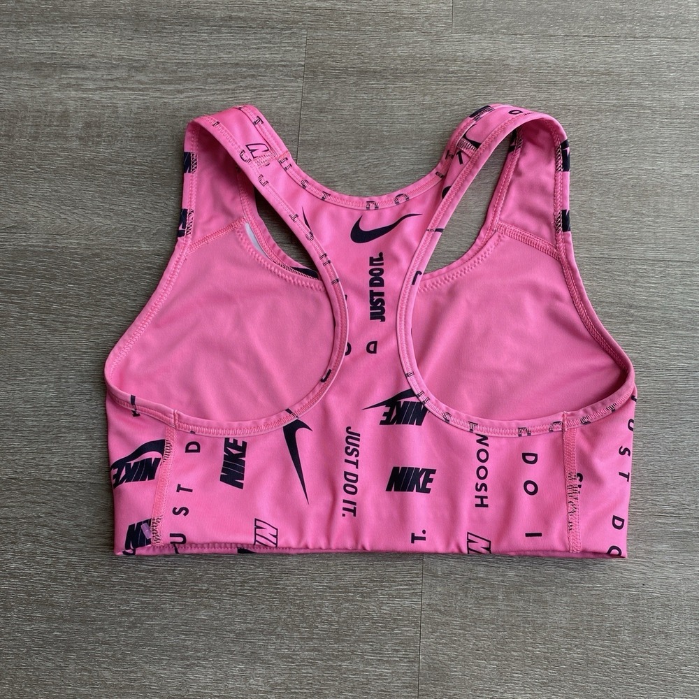 Nike Swoosh Logo‎ Print Racerback Hot Pink Sports Bra Size Small Athletic - Picture 3 of 5